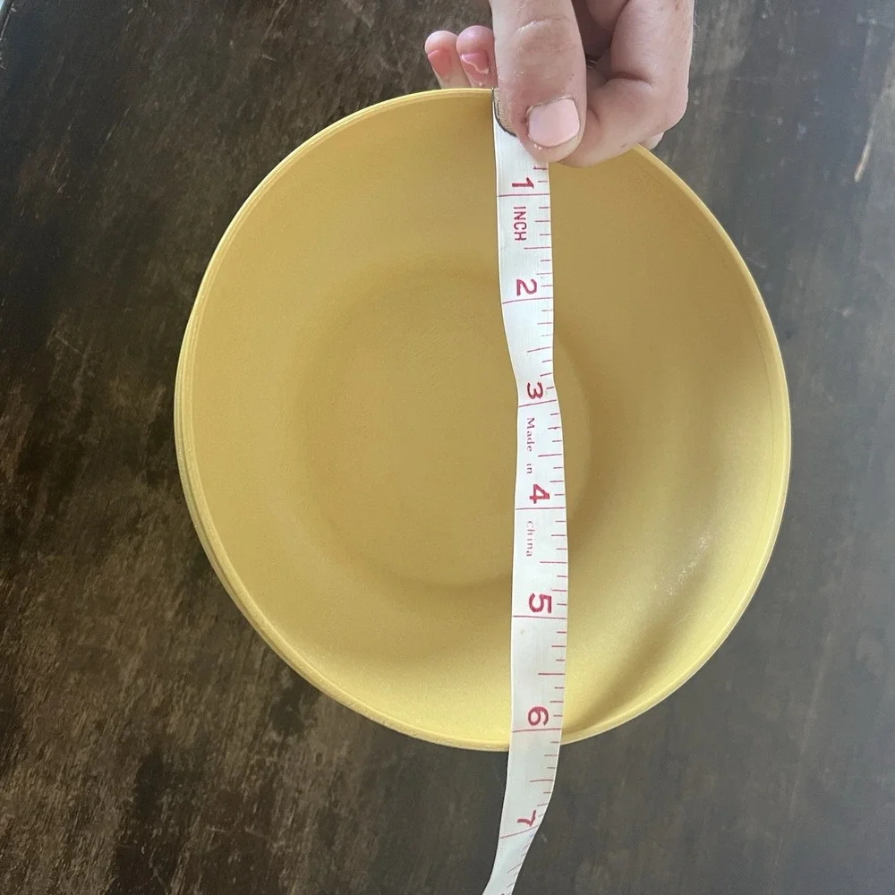 Set of 5 Tupperware Harvest Gold Yellow Cereal Salad Bowls 890 Vintage Stackable